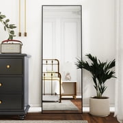 BEAUTYPEAK 59"X16" Rectangle Full-Length Floor Standing Mirror,Black