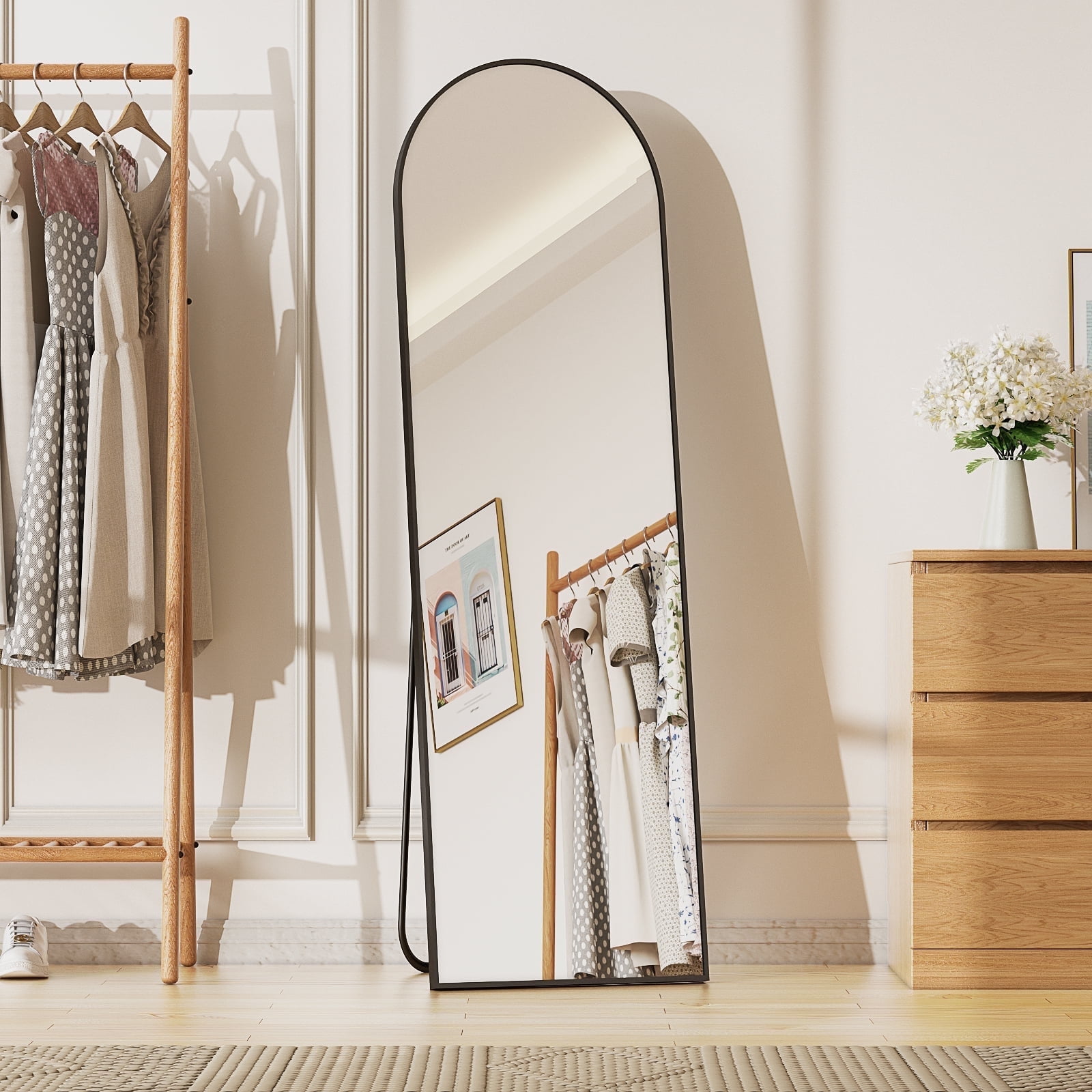 Walmart promo code:  BEAUTYPEAK 59x 16 Full Length Mirror Arched Standing Floor Mirror Full Body Mirror, Black - Shop  Black Friday Deals for 2024!