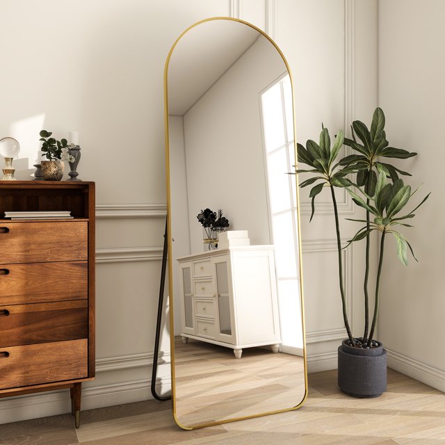 BEAUTYPEAK 65"x24" Full Length Mirror Arched Standing Floor Mirror with