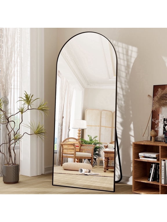 71"x 26" Oversized Full Length Mirror Arch Standing Floor Mirror Full Body Mirror, Black