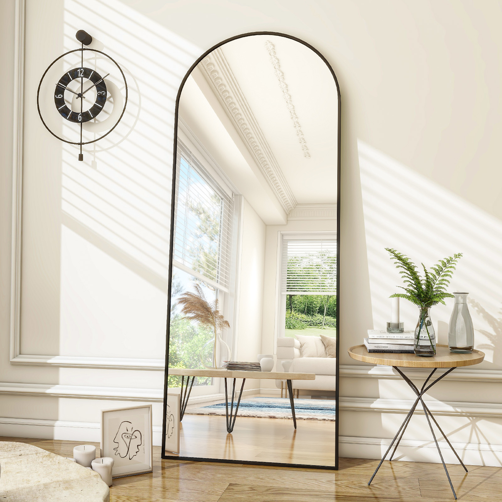 NeuType 71" x 32" Black Floor Mirror Oversized Full Length Mirror Large