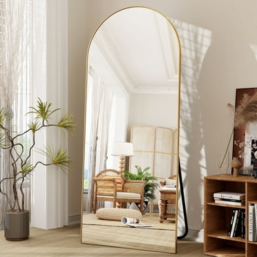 BEAUTYPEAK 71"x 26" Oversized Full Length Mirror Arch Standing Floor Mirror Full Body Mirror, Gold
