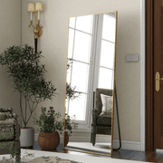 BEAUTYPEAK 71"x27" Full Length Mirror Rectangle Floor Mirrors for Standing Leaning or Hanging Gold