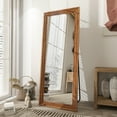 thumbnail image 1 of BEAUTYPEAK 71"x30" Full Length Mirror with Stand Solid Wooden Framed Floor Mirror Full Body Mirror,Brown, 1 of 9