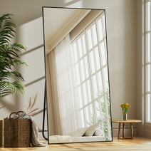 BEAUTYPEAK 71"x31" Full Length Mirror Rectangle Floor Mirrors for Standing Leaning or Hanging Black