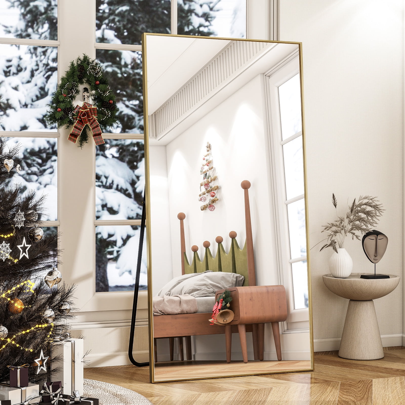 BEAUTYPEAK 71"x31" Full Length Mirror Rectangle Floor Mirrors for Standing Leaning or Hanging Gold