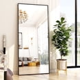 thumbnail image 1 of BEAUTYPEAK 76"x34" Oversized Full Length Mirror Rectangle Wall mirror Floor Mirrors for Leaning, Black, 1 of 7