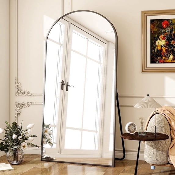BEAUTYPEAK 77"x39" Arch Full Length Mirror Oversized Floor Mirrors for Standing Leaning, Black