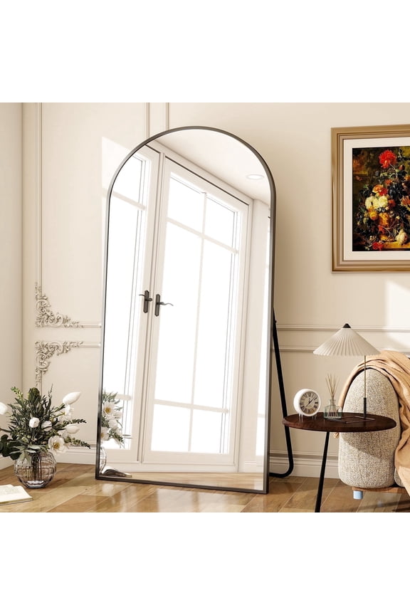 77"x39" Arch Full Length Mirror Oversized Floor Mirrors for Standing Leaning, Black