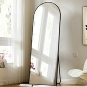 BEAUTYPEAK Arched Full Length Floor Mirror 58"x18" Full Body Standing Mirror,Black