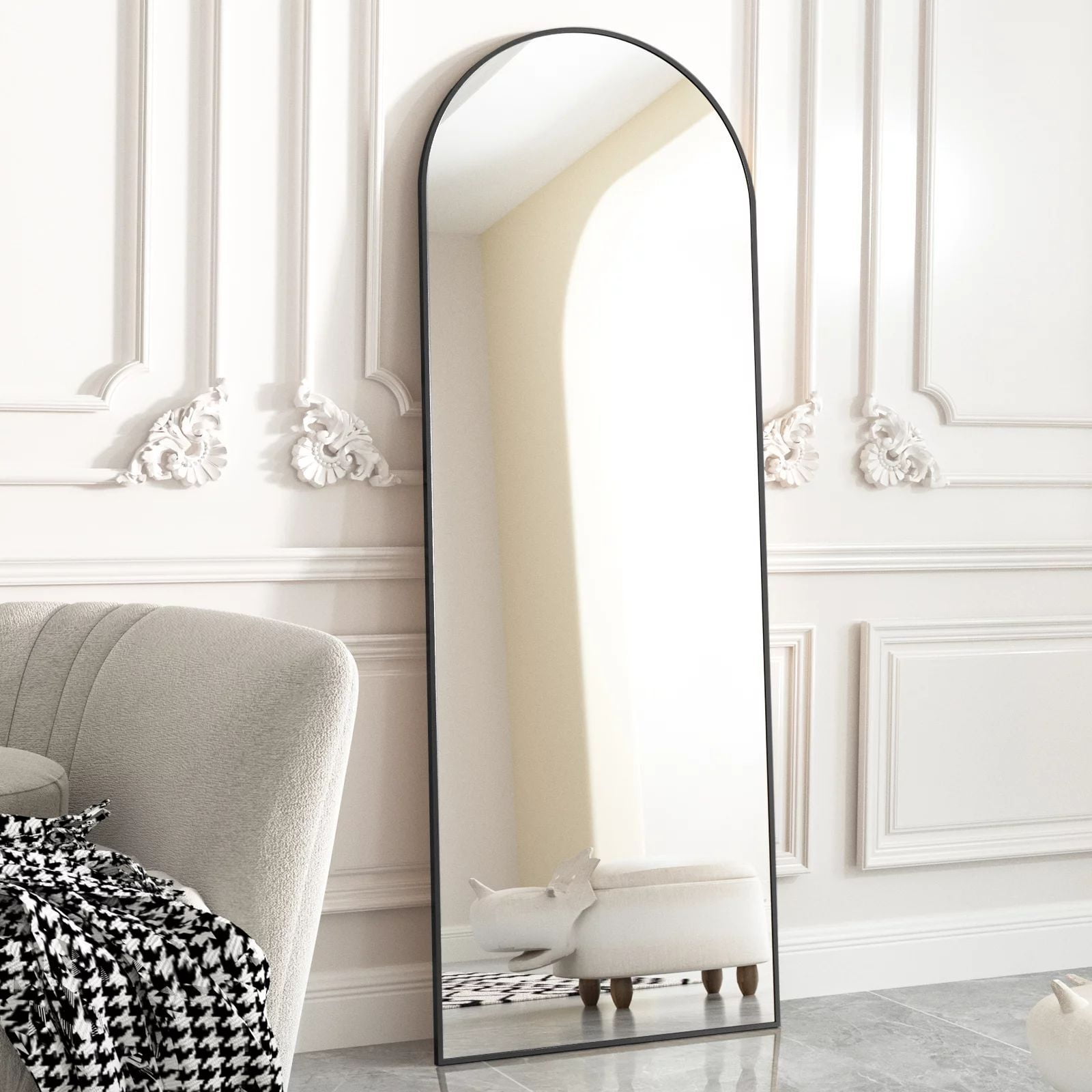 BEAUTYPEAK Arched Full Length Floor Mirror 64