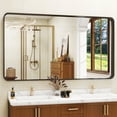 thumbnail image 1 of BEAUTYPEAK Bathroom Mirror 30x48 inch, Modern Round Corner Vanity Wall Mirror，Black, 1 of 7