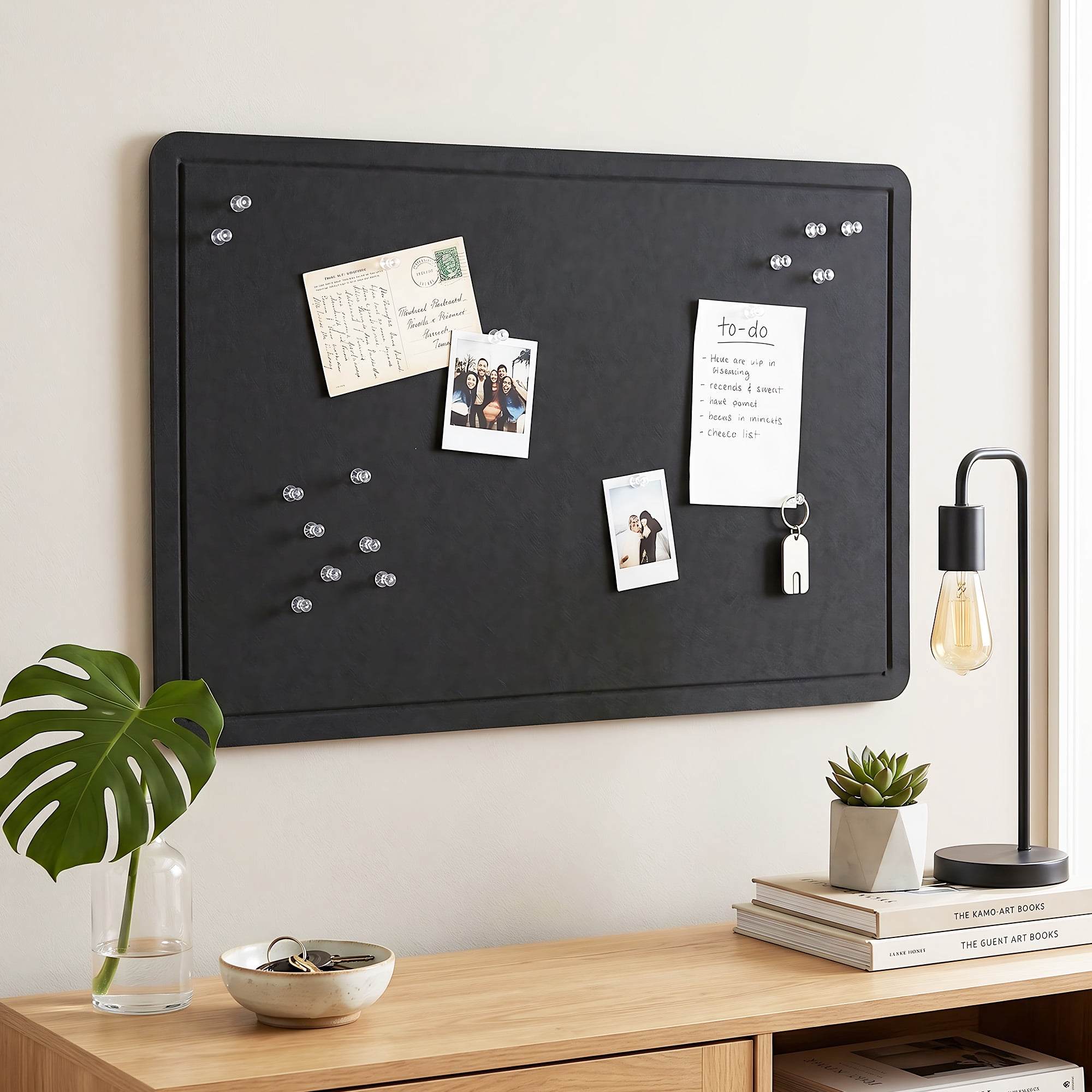 BEAUTYPEAK Large Felt Bulletin Board for Wall, 24" x 36" Frameless Picture Board Soft Felt Cork Board，Black
