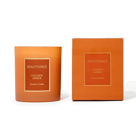 BEAUTYSPACE Golden Amber Holiday Candle Gift, 200g