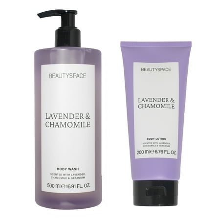 BEAUTYSPACE Lavender and Chamomile Body Duo with Body Wash and Body Lotion