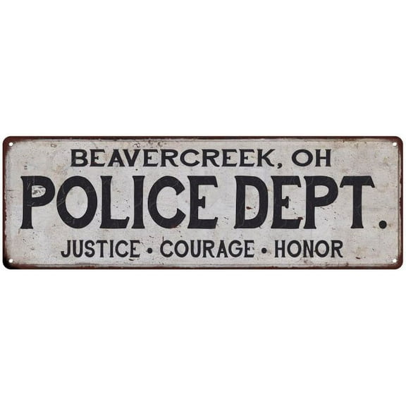 BEAVERCREEK, OH POLICE DEPT. Home Decor Metal Sign Gift 6x18 206180012816
