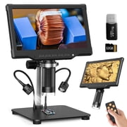 BEBANG 10.1 Digital Microscope for Adults, 1080P 16MP Coin Microscope for Error Coins with 8 LED Light, LCD Soldering Microscopes, PC View, 32GB