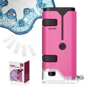 BEBANG Pocket Microscope for Kids Adults, Mini Portable Handheld Microscope for Microbiology Home Lab Study, Phone Adapter