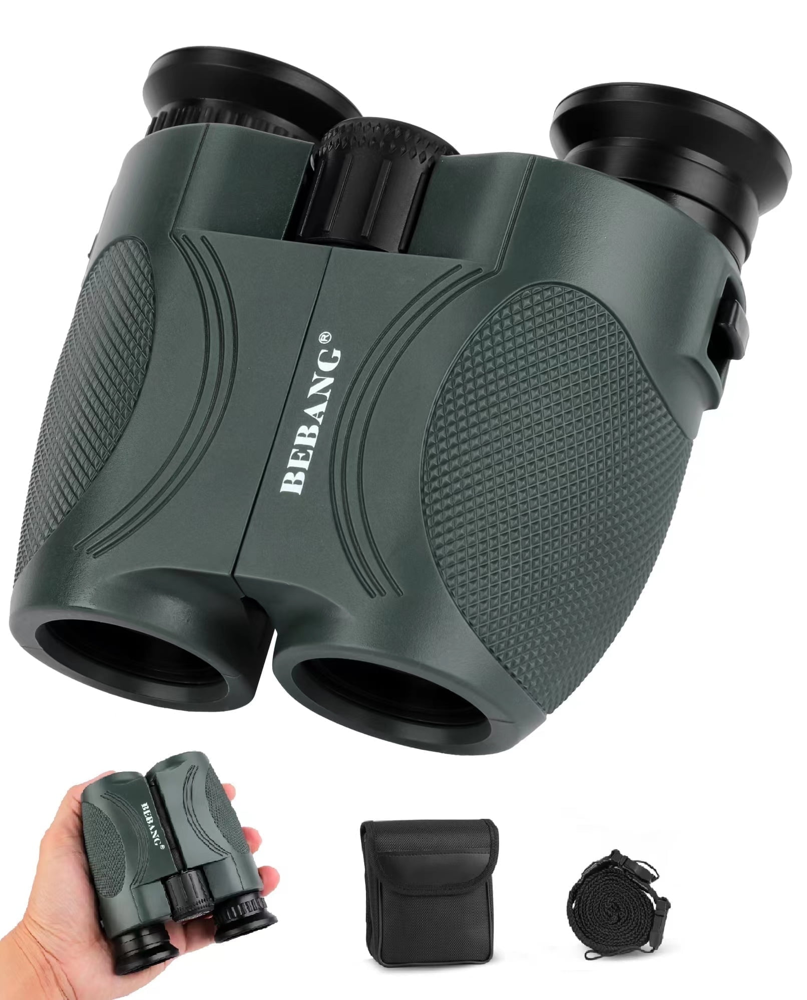 BEBANG 12x25 Binoculars for Kids Adults, BAK4 Lenses Small Binoculars Compact with Low Light Vision, Binoculars for Bird Watching Camping Sports