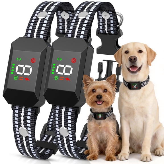 BEBANG 2-Pack Dog Bark Collar, Smart Barking Device with 5 Training Modes, Bark Collar for Large Medium Small Dogs 10-150lbs, Home & Outdoor Use
