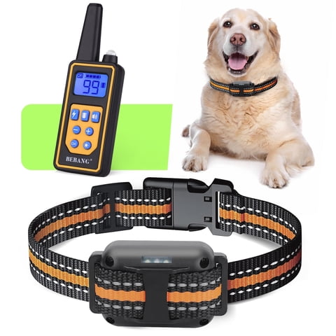 BEBANG 2600FT Dog Training Collar with LED Light, Dog Shock Collar with Remote, 3 Modes, 0-99 level, IPX7 Waterproof, Rechargeable Shock Collar for Small Medium Large Dogs