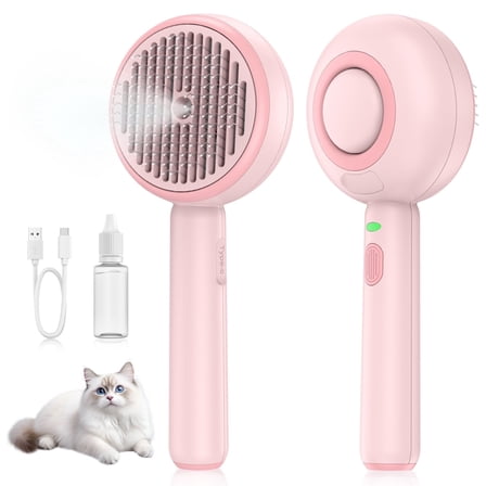 BEBANG 3 in 1 Cat Steam Brush, One-Click Hair Removal Brush with Steam for Cats and Dogs