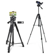 BEBANG 67" Camera Tripod,  Portable and Flexible Tripod with Clip and Adapter, Porfessional Aluminum Tripod Stand for Mirrorless/DSLR/Phone/Camcorder/Spotting Scopes/Binoculars/Telescope