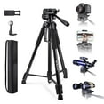 thumbnail image 1 of BEBANG 67" Camera Tripod,  Portable and Flexible Tripod with Clip and Adapter, Porfessional Aluminum Tripod Stand for Mirrorless, DSLR, Phone, Camcorder, Spotting Scopes, Binoculars, Telescope, 1 of 13