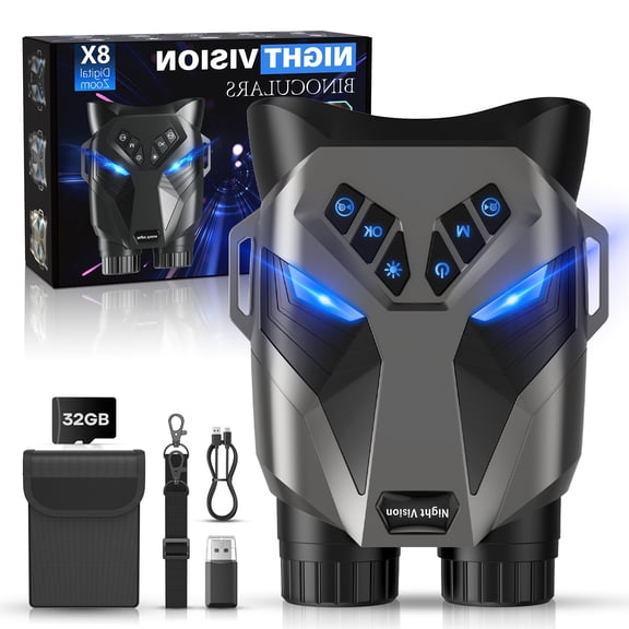 BEBANG 4k Night Vision Binoculars, 3" IPS Screen, HD Digital Infrared Night Vision Goggles, 32GB