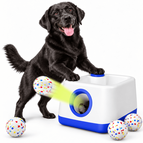 BEBANG Automatic Dog Ball Launcher, 2-in-1 Auto & Manual Modes, Rechargeable Fetch Machine, 20/30/40ft Adjustable Distances & Random Mode, 58mm Etpu Balls for Indoor Outdoor Play