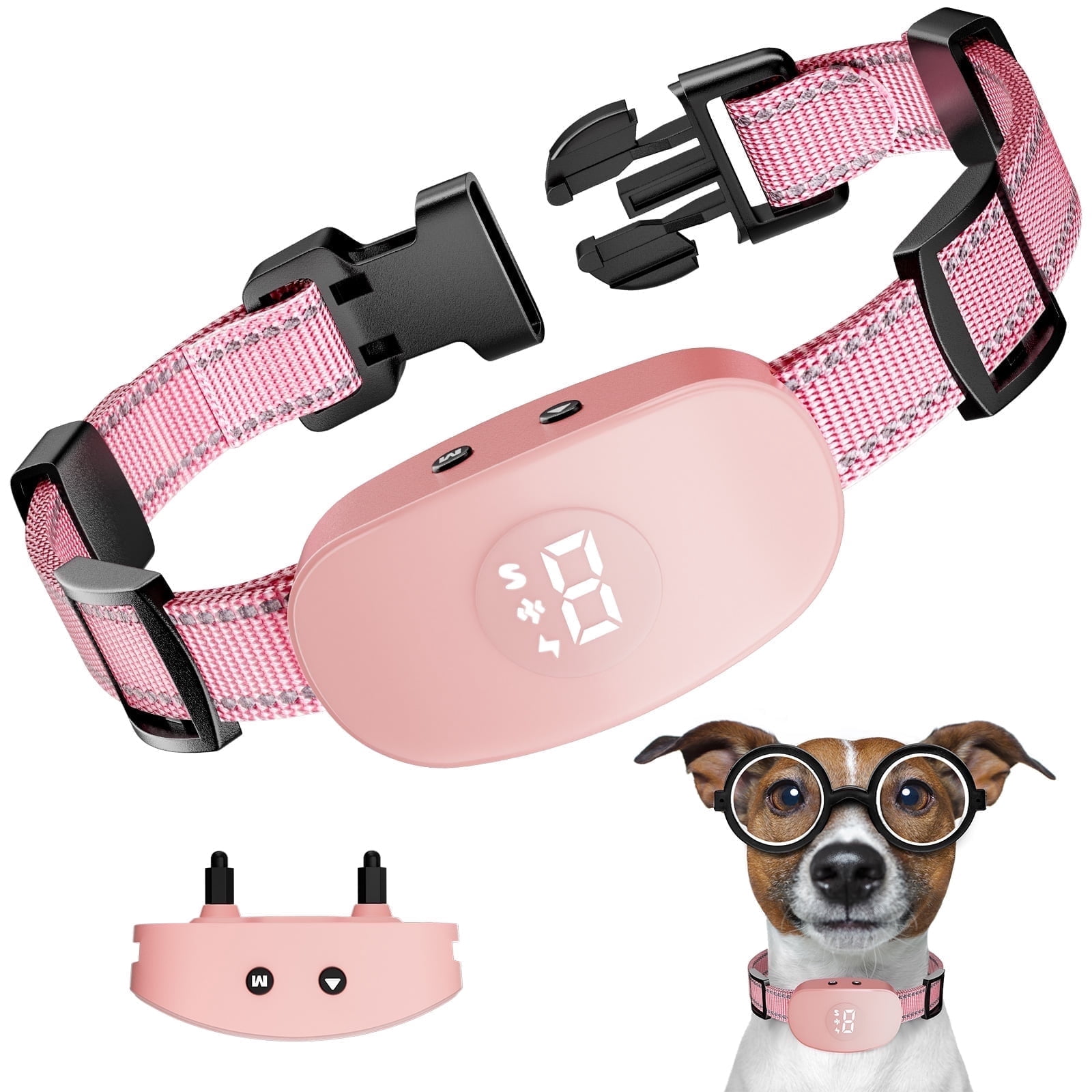 BEBANG Dog Bark Collar, Modes Beep Vibrate Shock, Adjustable
