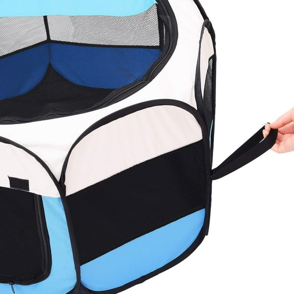 BEBANG Dog Playpen Indoor/Outdoor, Oxford Fabric & Breathable Mesh, Puppy Playpens Pet Exercise for Small/Large Dogs, Cats, Rabbits, Hamsters (L)