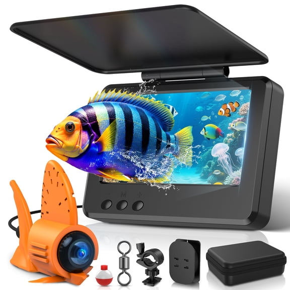 BEBANG Underwater Fishing Camera, 4.3" LCD Monitor, 65ft Cable, 8 IR Night Vision Lights, 195° Wide Angle Lens, 5000mAh Battery, for Ice Lake Boat & Kayak Fishing