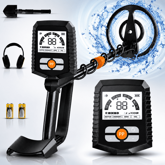 BEBANG Metal Detector for Adults Kids, 4 Modes with Large Backlit LCD, IP68 Waterproof 8" Search Coil, Adjustable Treasure Kit for Beach Backyard and Outdoor Use