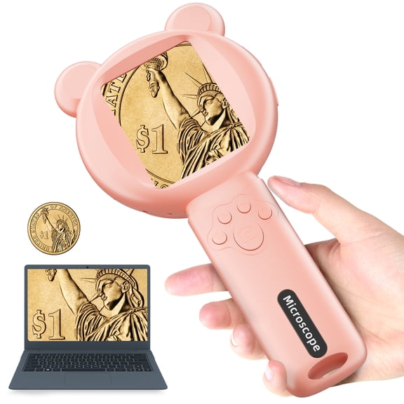BEBANG Microscope for Kids, Mini Pocket Handheld Microscope for STEM Educational Science Kit Toys for Christmas Birthday Gifts