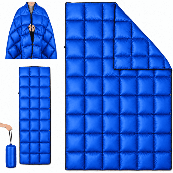 BEBANG Outdoor Camping Blanket, Waterproof Windproof Wearable Blanket with Snap Buttons, Connectable Warm Camping Blanket with Carry Bag, Machine Washable Travel Blanket for Stadium Picnic Beach Hiki
