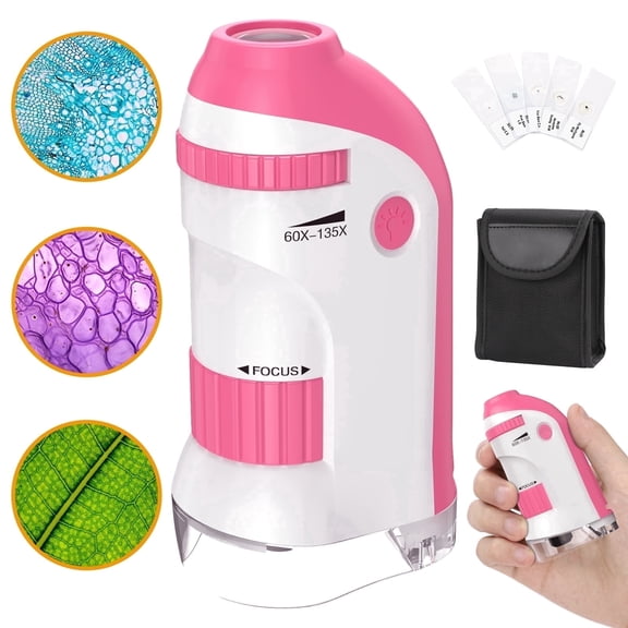 BEBANG Pocket Microscope for Kids, Handheld Portable Mini Microscope for for Microbiological Observation Lab Study