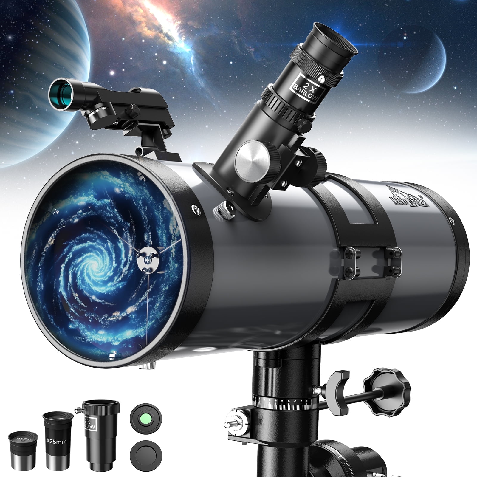 BEBANG Reflector Telescope for Adults, 114mm Large Aperture 500MM AZ, Manual Equatorial Mount