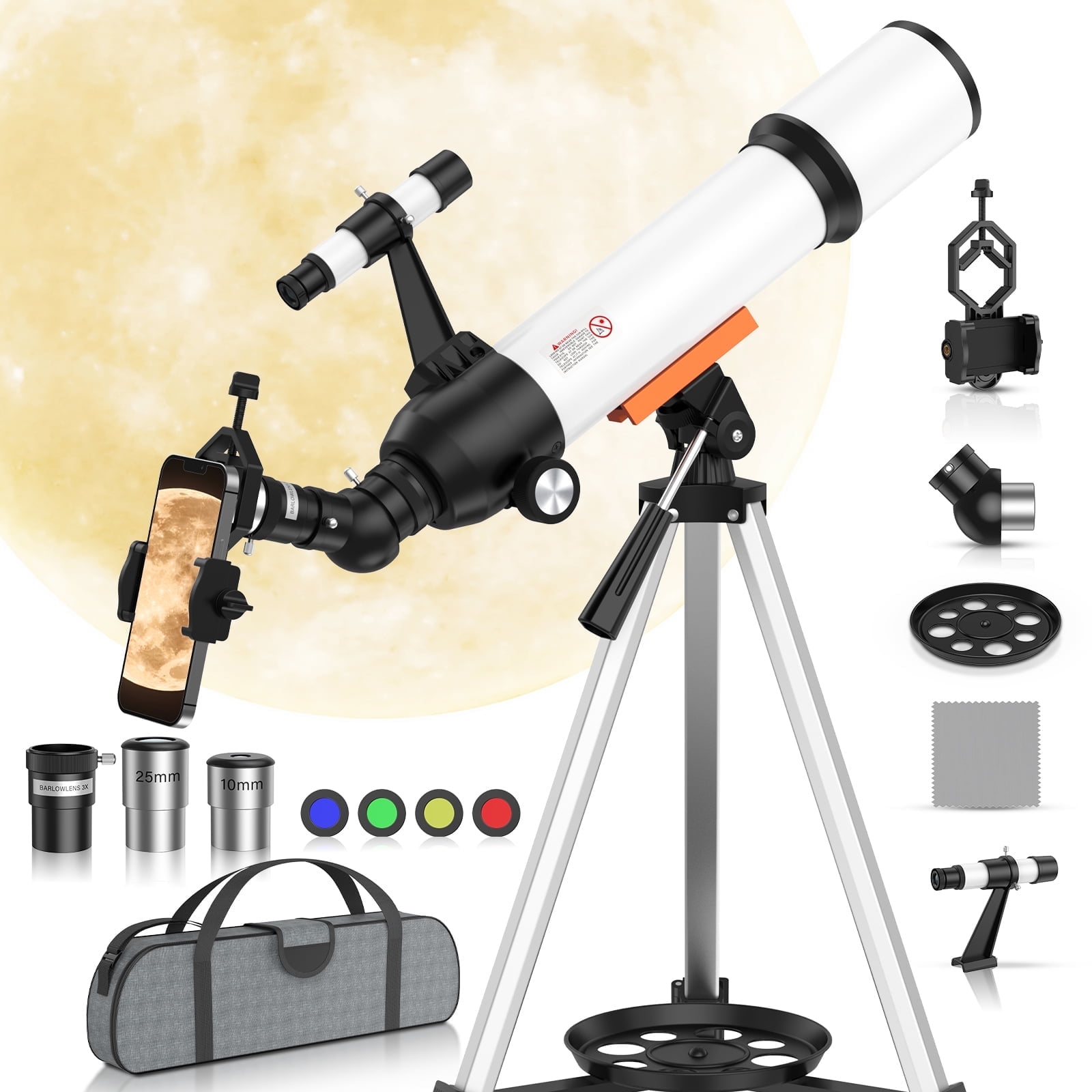 BEBANG Refractor Telescope for Astronomy, 70mm aperture 500mm Telescope for Adults Kids, FMC, Phone Adapter and Moon Filter