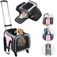 thumbnail image 1 of BEBANG Rolling Pet Carrier with Wheels, Foldable Airline Approved Dog Carriers for Small Dogs and Cats, Cat Carrier on Wheels, Pet Travel Carrier for Flight Camping Outdoor, 1 of 9