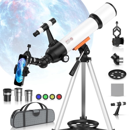 BEBANG Telescope for Adults Kids, 500mm AZ Mount Refractor Telescope for Astronomy Beginners, Portable Travel Telescopes with Tripod Phone Adapter