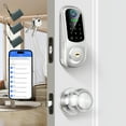 thumbnail image 1 of BEBASIA Keyless Entry Door Lock with Handle, Fingerprint Deadbolt Door Lock, Smart Door Locks for Front Door, Bluetooth Electronic Digital Keypad Lock, Easy to Install, Satin Nickel, 1 of 7