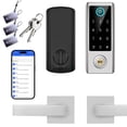 thumbnail image 1 of BEBASIA Smart Fingerprint Door Lock with Handle Set, Full App Control, Keyless Entry Door Lock, Electronic Digital Touchscreen Keypad, Deadbolt Smart Locks for Front Door, Auto Lock, Satin Nickel, 1 of 7