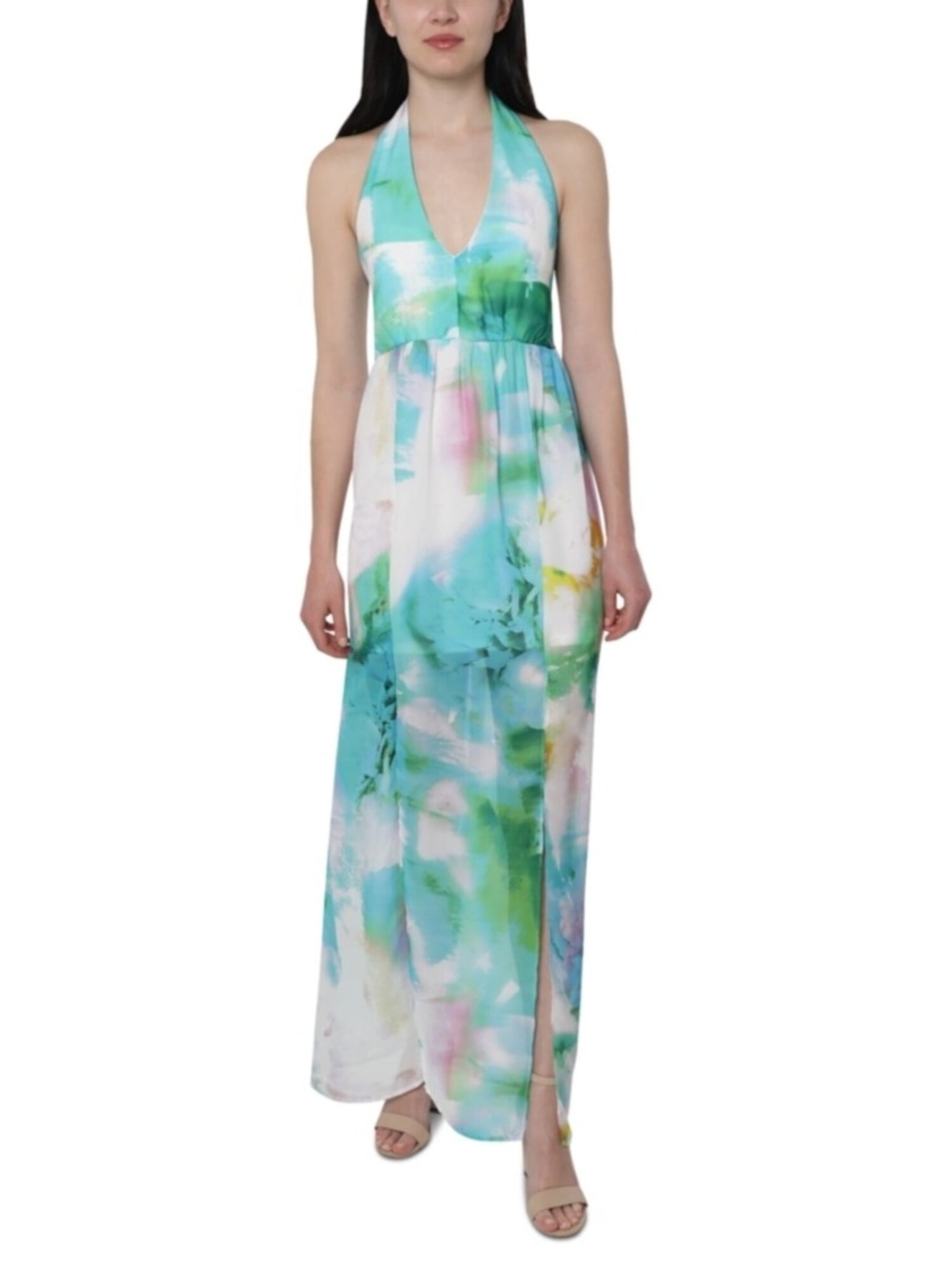 green emerald velvet dress Bebe Women's V-Neck Tank Rib Maxi Dress