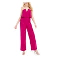 thumbnail image 1 of BEBE Womens Purple Sleeveless Crop Top Boot Cut Party Jumpsuit Juniors S, 1 of 4