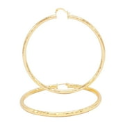 BEBERLINI Box Cut Hoop Earrings 25 mm 14K Gold Plated Large 4 mm Thick Hip Hop Fashion Ear Jewelry for Adult Female Teen Girls