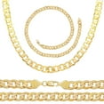 thumbnail image 1 of BEBERLINI Men Diamond Cut Cuban Link Chain 14K Gold Filled Necklace 24" Bracelet 8.5" Set Jewelry Gift 9 mm, 1 of 7
