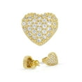 thumbnail image 1 of BEBERLINI Women Stud Earrings Cubic Zirconia 14K Gold Filled Brass Fashion Jewelry Heart, 1 of 7
