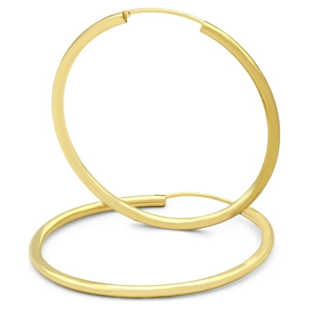 BEBERLINI Hoop Earrings 30 mm 14K Gold Filled Large Hip Hop Hoops Fashion Ear Jewelry for Adult Female Teen Girls 2 mm Thick