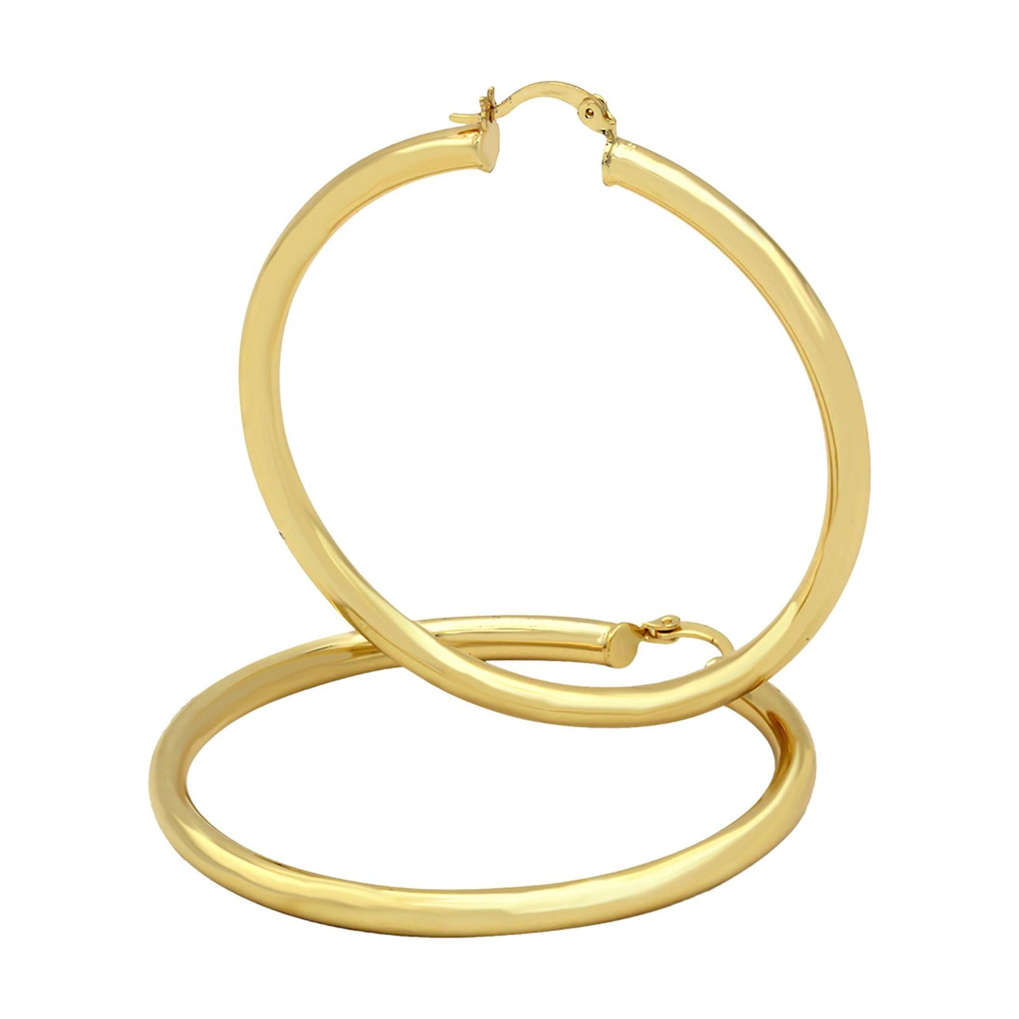 Small Wide Oval Round Earring in 14K Gold - FOURTRUSS